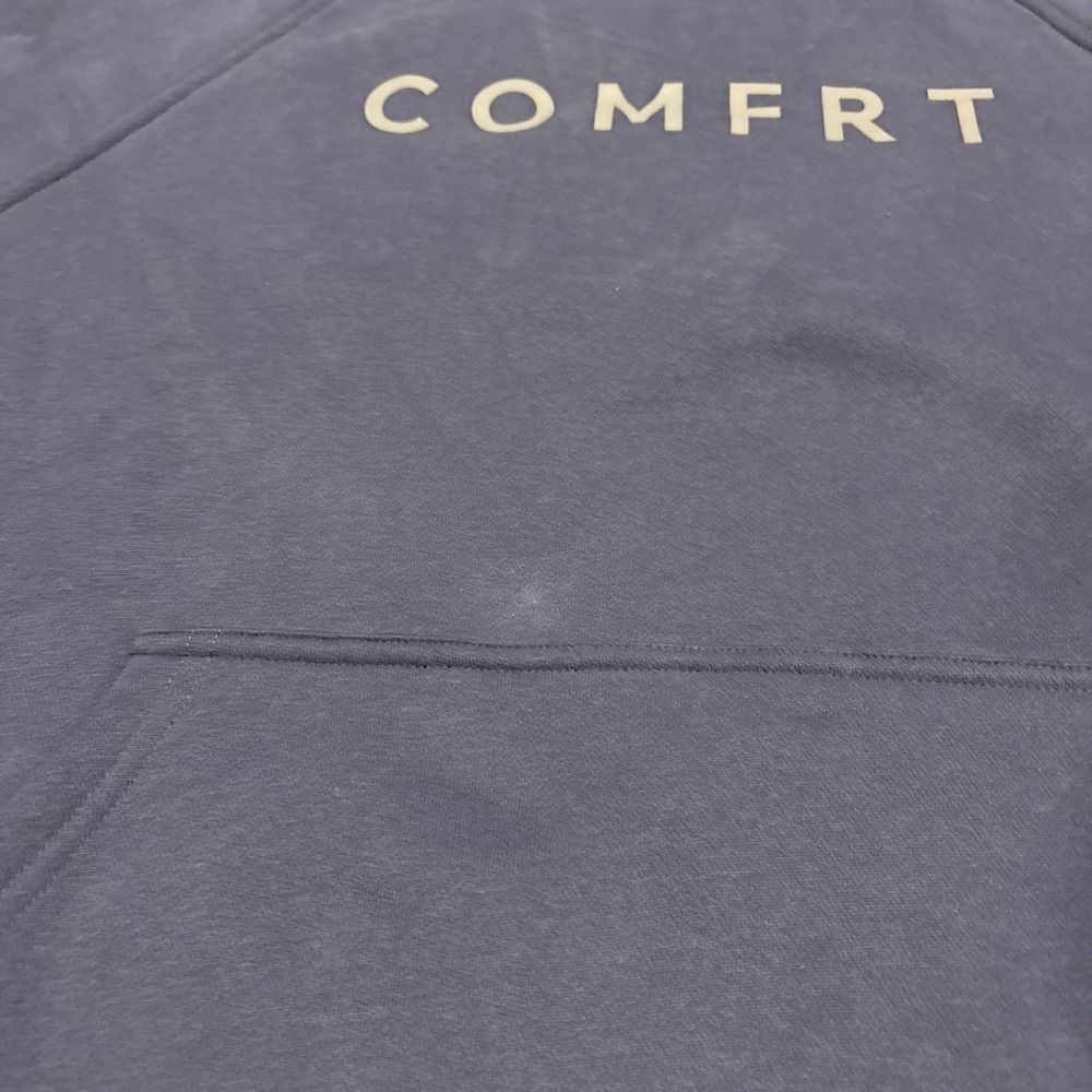 Comfrt Minimalist Oversized Heavyweight Pullover Hoodie Blue Medium M Cotton - Picture 3 of 8